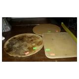 Three Pampered Chef baking stones, 2 round pizza
