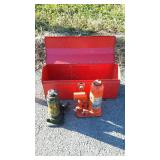 Two smaller hydraulic Jacks with handles and