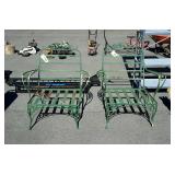 Pair of Early wrought iron armed lawn garden