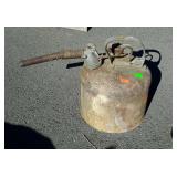 Old metal gas safety type can, flex nozzle