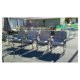 Set of 4 patio lawn chairs, metal frames with