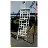 Flower Lattice and wrought iron shepherds plant