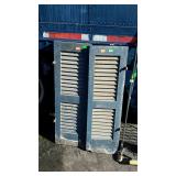 Pair of wooden louvered shudders, 12 x 39" show