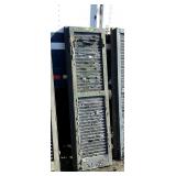 Pair of wooden louvered shudders, 15 x 63" show