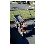 Troy Bilt self propelled mower rear bagger looks