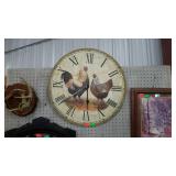 Battery operated rooster wall clock - 23" diameter