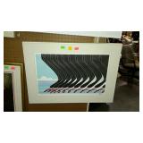 Print, abstract bird scene by Ikki Matsumoto,