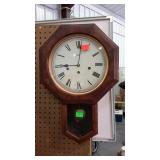 Key wound wall clock, German made "Jlaid" with key