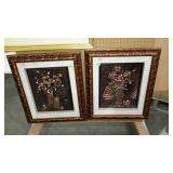 3-D home decor wall art, pair of floral still life