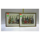 Pair of framed prints, "Godey