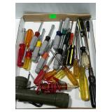 Group of nut drivers, screw drivers, flashlight,