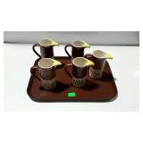 Five hawk shot Smirnoff glasses