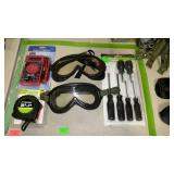 Group lot with screwdriver set, goggles,