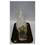 White light up ceramic  Christmas tree and
