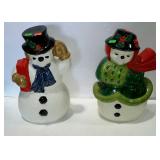 Two Ceramic snowman decor figures 20" tall