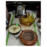 Decor Group lot with two clocks, ruffled edge