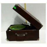 Phonograph- Victor table top crank style, portable