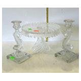 Nice cake pedestal and pair of Imperial fish based