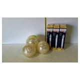 Holiday decor - six electric candle lamps, and