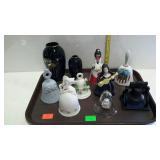 Misc - two vases, and eight porcelain, metal, and