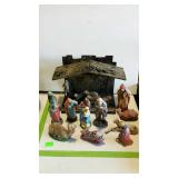 Nativity set with manger