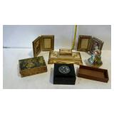 Misc - trinket boxes, prayer frames, desk box with