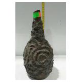 Redware tramp art bottle