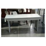 Grey painted wood bench - 41 x 13 x 19