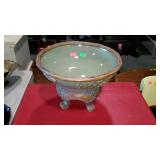 Footed wash bowl, measures 15 inches in diameter