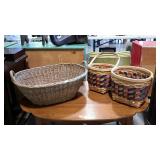 Wicker laundry basket, has some age to it, and