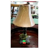 Bedside lamp. Metal base, includes shade.