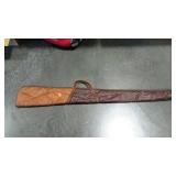 Soft sided gun case. Two tone brown with flannel