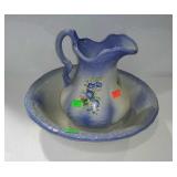Painted pitcher and wash bowl