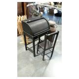 Black painted roll top kids desk with pencil