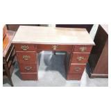 Painted knee hole desk, with 7 drawers, measures