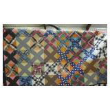 Brightly colored quilt, 54 x 70, some wear