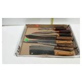 Group of knives and a carving fork