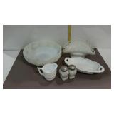 Milk glass group, including a Fire King 10" bowl