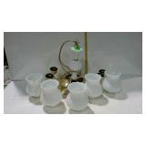 Hobnail light fixture, includes 5 globes