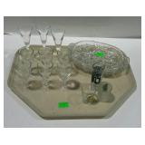 Tray lot of glassware