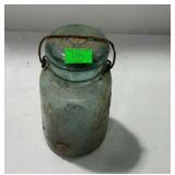 Ball Ideal canning jar with glass lid. #6.