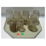 Tray lot of clear canning jars. Seven total in