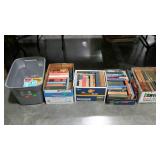 Book lot: four boxes of books and a lid less