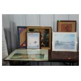 Group - prints & wall art, seven total pieces,