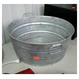 Galvanize wash tub with drop handles- 17" diameter