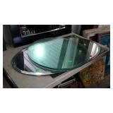 Glass & mirror panels - one oval mirror, 39 x 22,