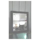Wall mirror, framed - 34 x 38