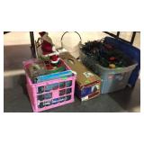 Three box lots with Christmas lights and decor
