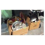 Misc bakeware - 2 boxes, cookie sheets & cake pans