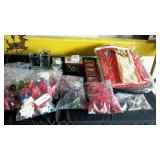 Christmas group lot with stockings, candle